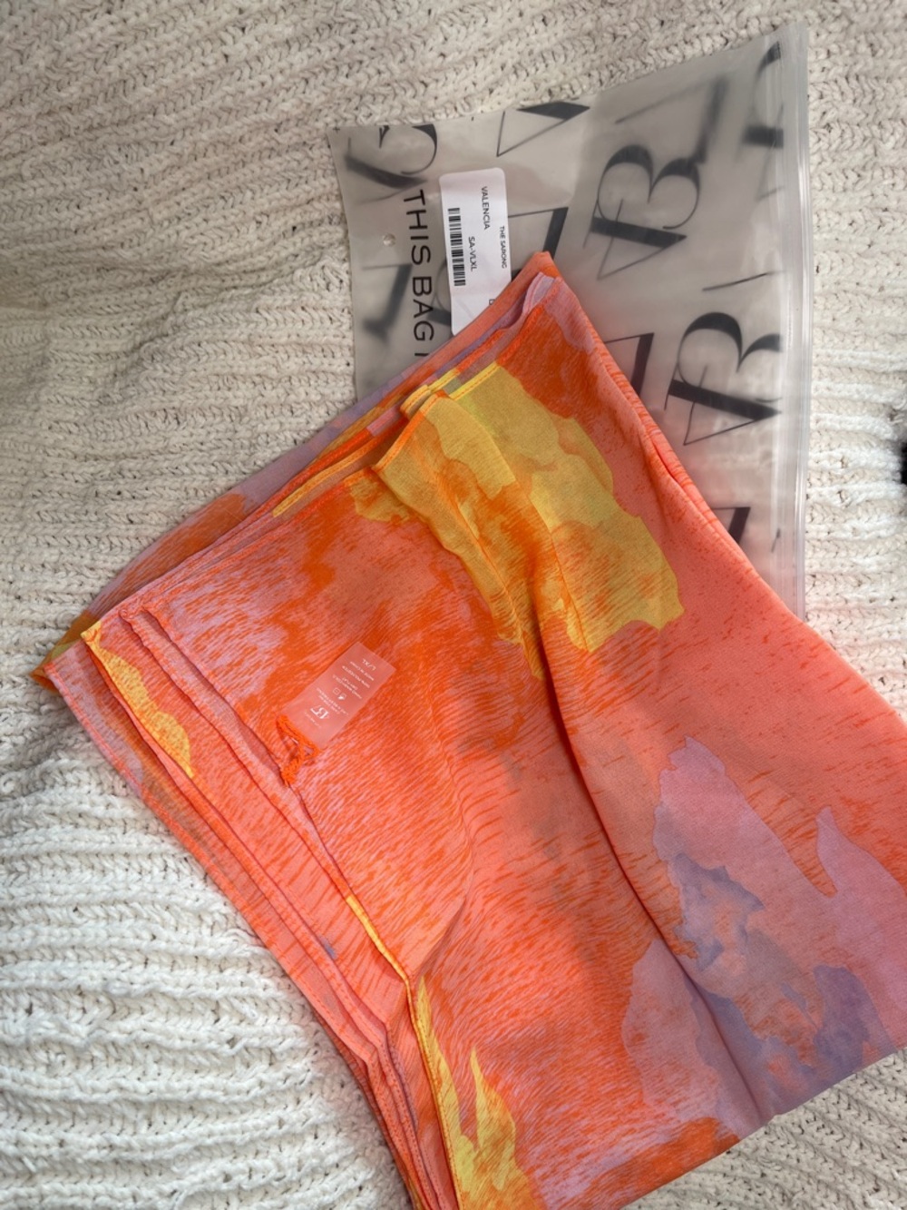 436 Women’s Orange Printed Swim Sarong